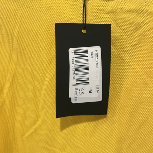 The Kooples polo shirt yellow slim fit size medium NWT - Picture 4 of 5